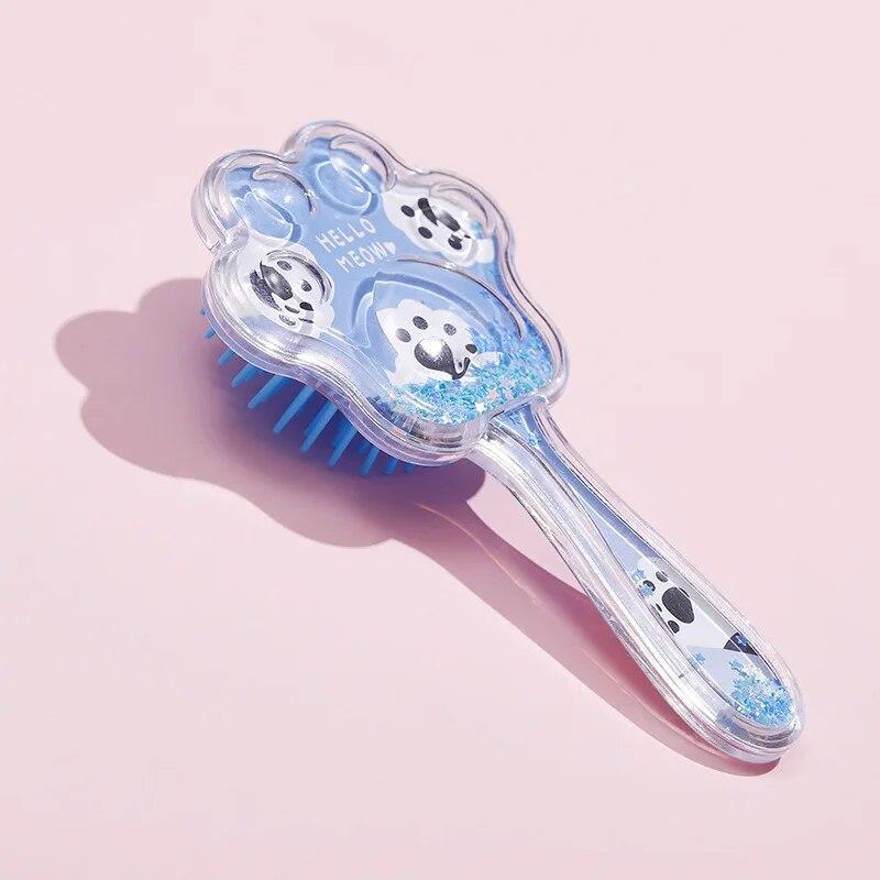Children Anti-static Hair Brush Entangle Detangling Combs Cute Cartoon Cat Paw Air Cushion Massage Comb Salon Hair Styling Tools