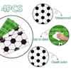 4 Pack Green Soccer Party Tablecloths, 87x51 inches, Rectangular Plastic Table Covers, Stain Resistant, Perfect for Boys Birthday Parties