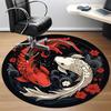 1pc Koi Fish Yin Yang Office Round Area Rug, Indoor Mat Suitable For Office, Under Office Chairs Bedroom Living Room Home Decor, Room Deco