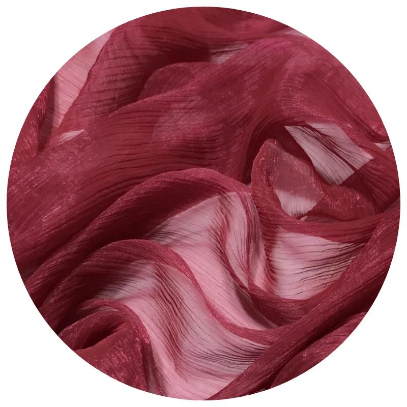 30D Silk Crepe Chiffon Fabric for DIY Hanfu Dress Is A Silver-thread Wrinkled Doll Dress Cos Fabric 100x150cm