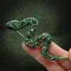 Green Diamond Serpent Brooch - High-end, Exclusive, Small-scale Accessory for Women, Suitable for Vintage Clothing.