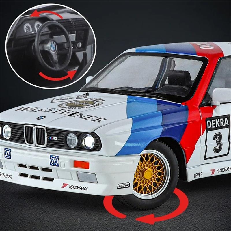 1/24 BMW M3 Sport EVO Alloy Sports Car Model Diecasts Metal Track Racing Car Vehicles Model Sound Light Simulation Kids Toy Gift