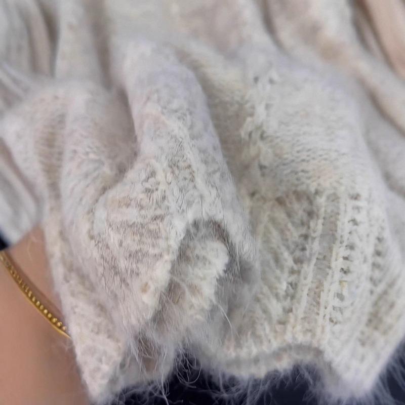 Pullover apricot pullover knitted sweater female slim and thin temperament versatile and trendy