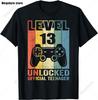 13. Geburtstag Spiel Level 13 Freigeschaltet Offizielles Teenager Gamer T-Shirt Unisex Damen Weich Bedruckte Kleidung Streetwear Grafik T-Shirts