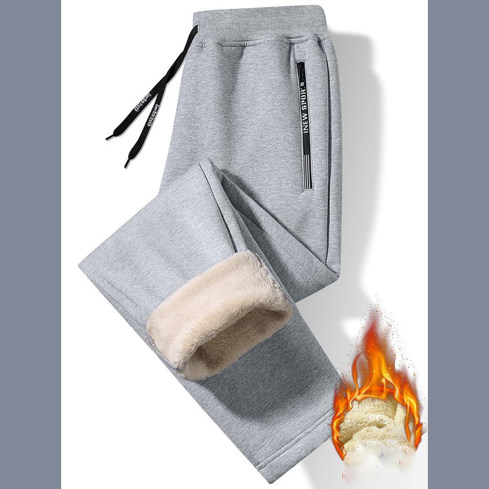 Autumn and Winter Fashion Sports Plus Fleece Thick Warm Pants Men's Casual Loose Comfortable Large Size Pants