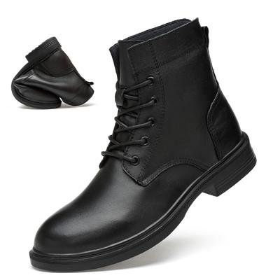 Men Winter Shoes Formal Dress Boots Black Motorcycle Boots Warm Oxford Ankle Men's Boots Genuine Leather High Quality Big Siz 50