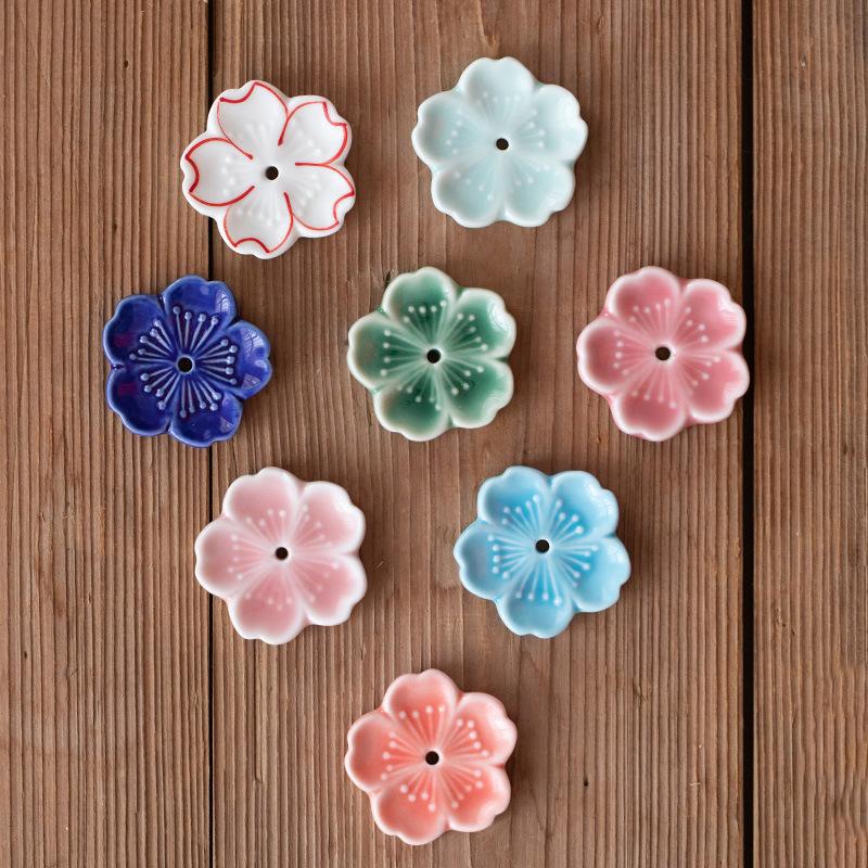 Kirschblüten Räuchergefäß Zuhause Keramik Dekor Stäbchenhalter Aromatherapie Räucherstövchen Büro Teehaus Ornament
