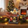 Christmas Resin Music Box Ornament with Lights -, Snowman and Decor for Holiday Table