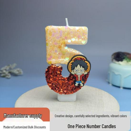 Cartoon Birthday Number Cake Candles - Handmade Decorations