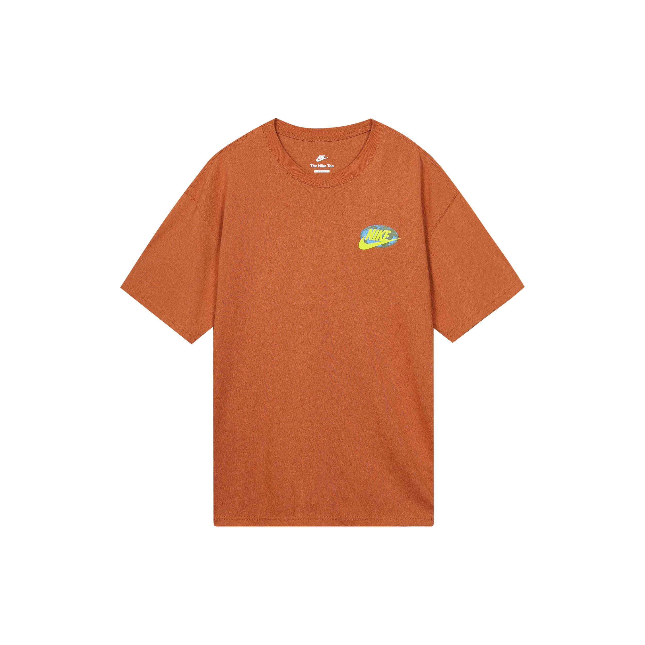 

New Nike Drop Shoulder Sleeve T Shirt Men s Darker Reddish Umber FB9812-246 XL