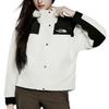 The North Face Mountain Color Block Logo Embroidered Casual Full Zip Long Sleeve Hard Shell Jacket Women jackets Ivory NJ2HQ80A