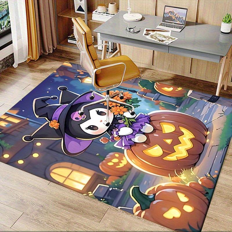 Office Rug Halloween, Kuromi Anti-Slip Rug, Machine Washable for Living Room, Bedroom, Office, Multiple Sizes, Bedroom Mat, Decorative Mat, Durable Ma