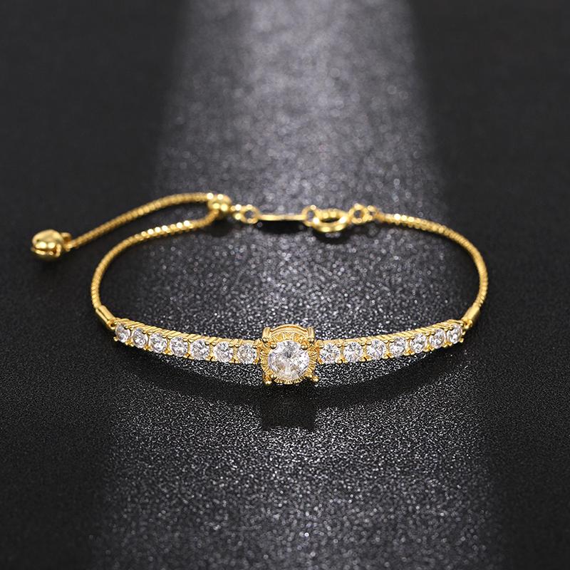 CAOSHI Delicate Adjustable Bracelet for Women Two Color Available Cubic Zirconia Daily Wearable Jewelry Shiny Party Accessories