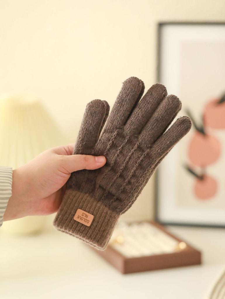 Velvet-Lined Korean Touch Screen Winter Cycling Gloves - Warm Unisex Wool