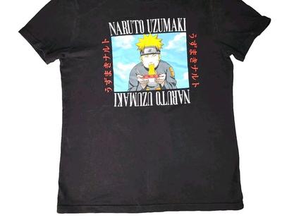 Naruto Shippuden Mens 100% Cotton T-shirt Mens Tees Top Size S Black Anime Crew Neck Tee 2007