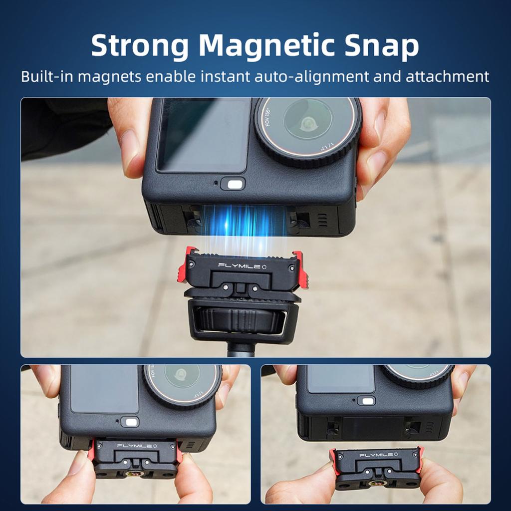 1/2Pcs Magnetic Quick-Release Mount with 1/4 Screw Hole Adapter Base 360 Degree Rotation for DJI Action 6/OSMO Nano Accessories