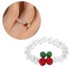 Red Cherry Rings Adjustable Size Beads String Rings Lightweight Elastic Rope Finger Rings Daily Wear Cherry Beaded Rings