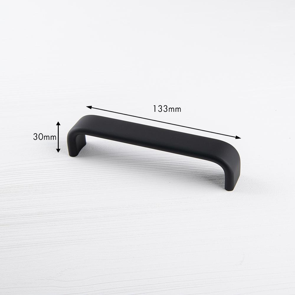 Ferro Fiori Aluminum Zamak Bracket Handle Pulls for Kitchen and Cabinet, Aluminum, Graphite, Dark Blue, Black Soft-touch Cabinet and Drawer Pulls