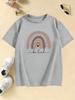 Clothes Child Girl Funny Rainbow Cartoon Print Design T Shirts Kids Childrens Tshirt Boys Girls Summer Casual Top Tee