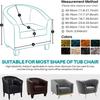 Club Chair Slipcover 2 Piece Stretch Jacquard Tub Chair Cover Round Barrel Chair Covers Non Slip Armchair Covers Living Room