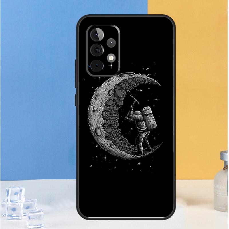 Aesthetic Space Moon Astronaut For Samsung Galaxy A54 A34 A14 A13 A33 A53 A36 A05 A06 A16 A32 A52 A55 A35 A15 A56 A26 Case