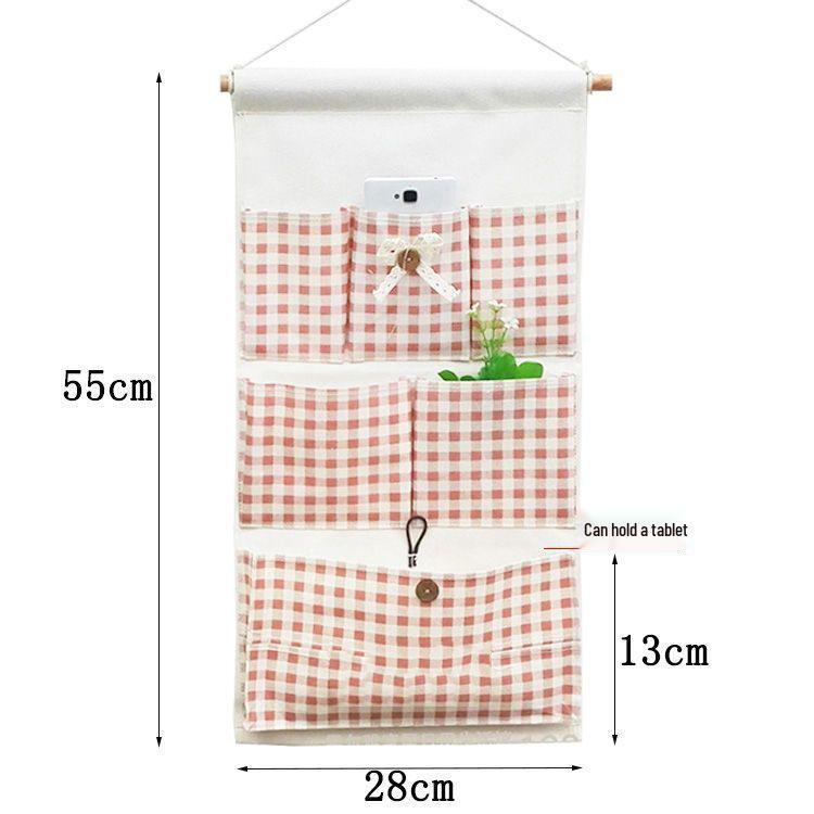 Multi-layer Fabric Hanging Storage Bag for Dormitory and Wardrobe Door, Wall-Mounted Phone Organizer