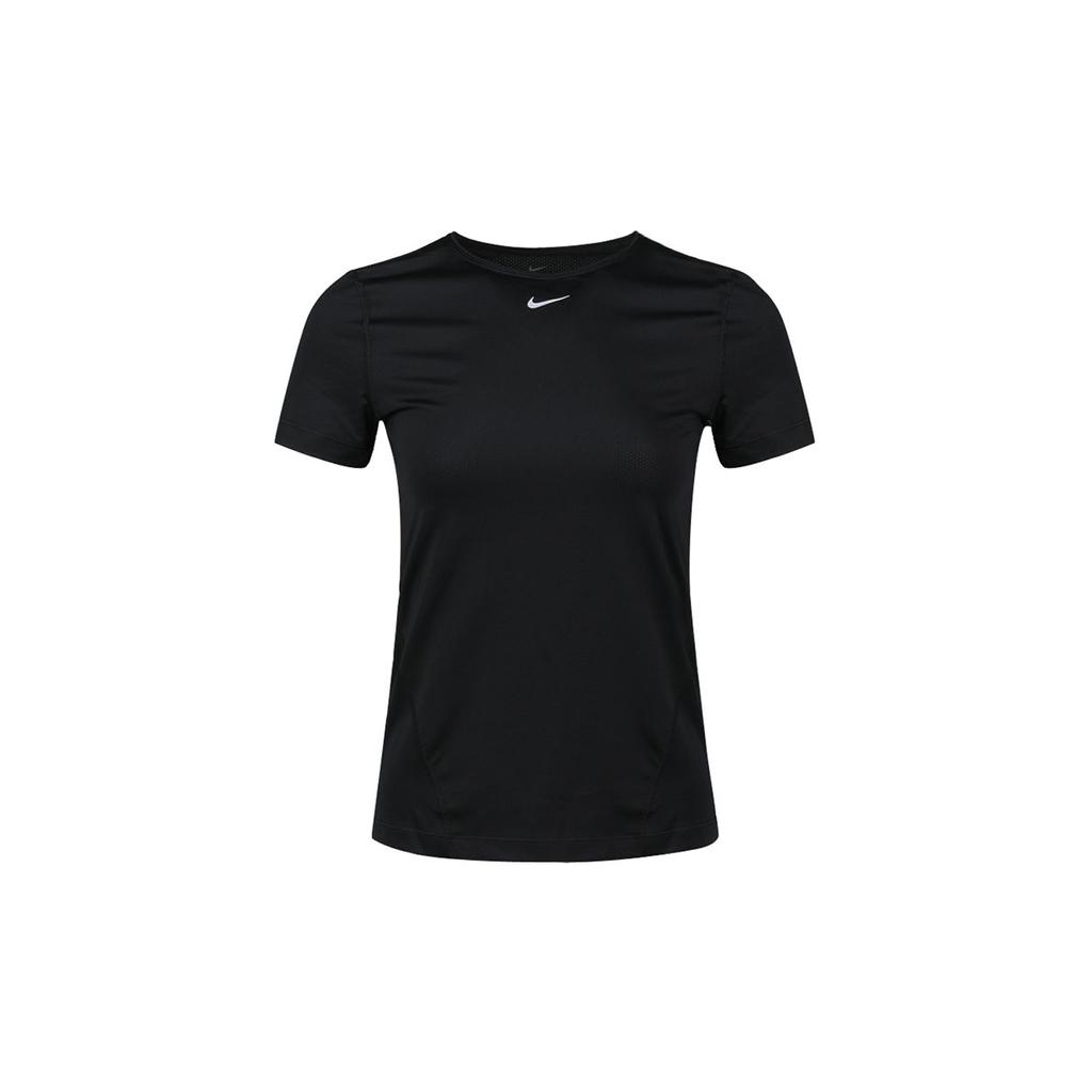 Nike Pro Mesh Dri-Fit Slim-Fit Breathable Quick-Dry Training Short-Sleeve T-Shirt Women Tops Black AO9952-010