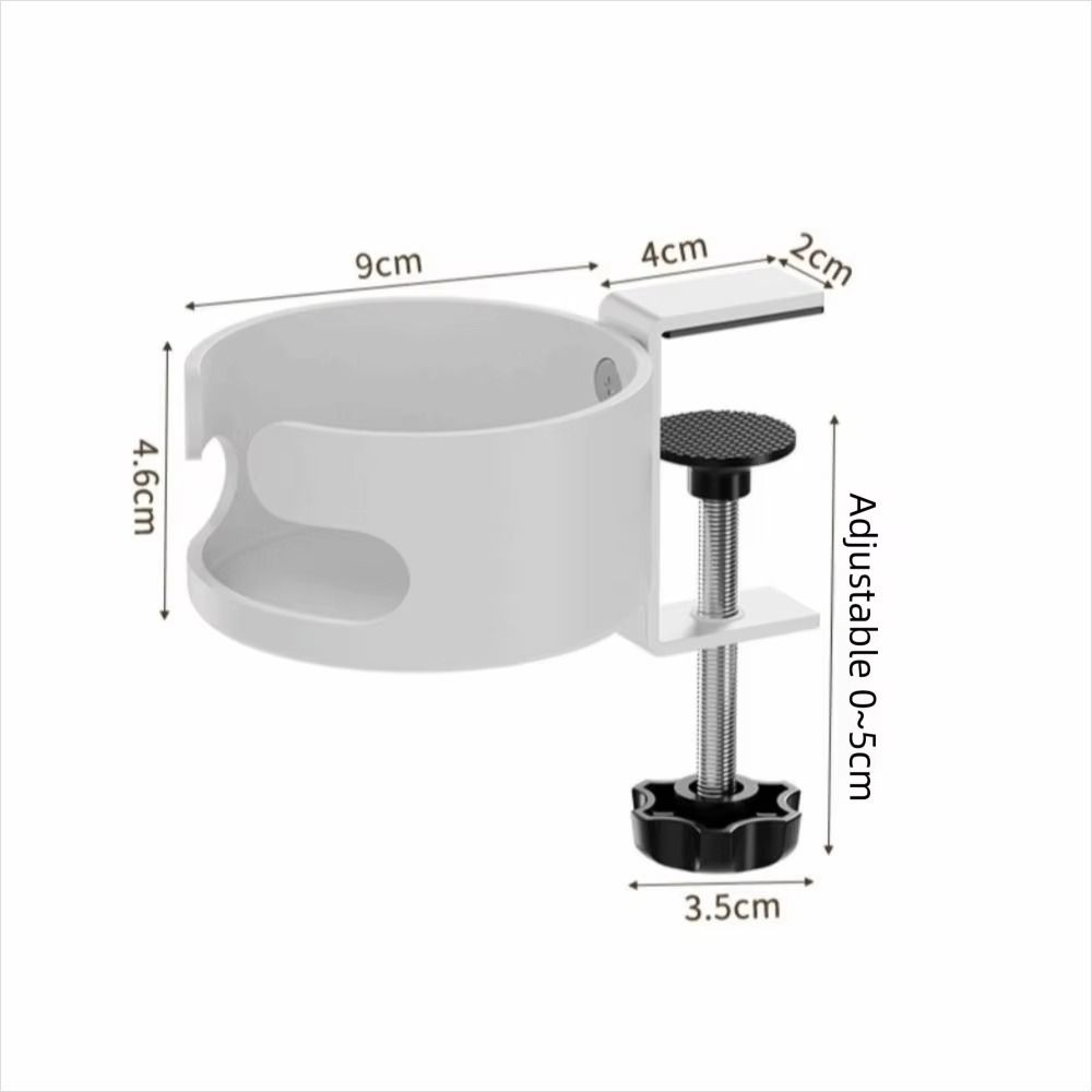 Clip On Design Table Edge Drink Mount Adjustable Desk Cup Storage Rack Home Use