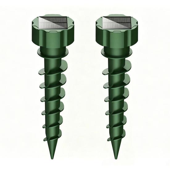 2Pcs Mole Repellent Spikes Solar Powered Rodent Repellent Stakes Waterproof Ultrasonic Gopher Repellent A