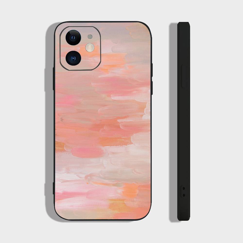 

Colorful Clouds Phone Case For IPhone 17 Air 16 15 14 13 Pro Max 11 12 Black Silicone Cover IPHONE 14PROMAX
