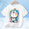 Doraemon Colorful T-shirt Printed Short-sleeved Outdoor Simple Comfortable Pullover Tops Summer Clothes Casuals Round Neck Shirt