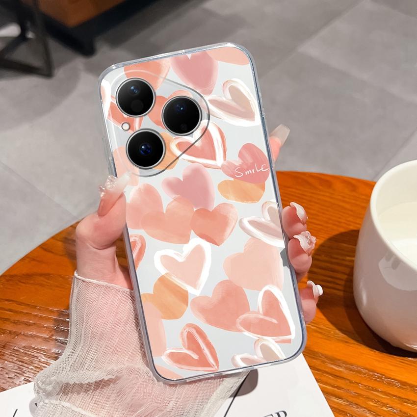 Para Huawei Pura 80 Ultra Honor 400 Magic5 Pro Capa de Telefone Padrão Astronauta Fofo TPU Transparente À Prova de Choque Protetora Capa Traseira Macia Para Huawei Capa