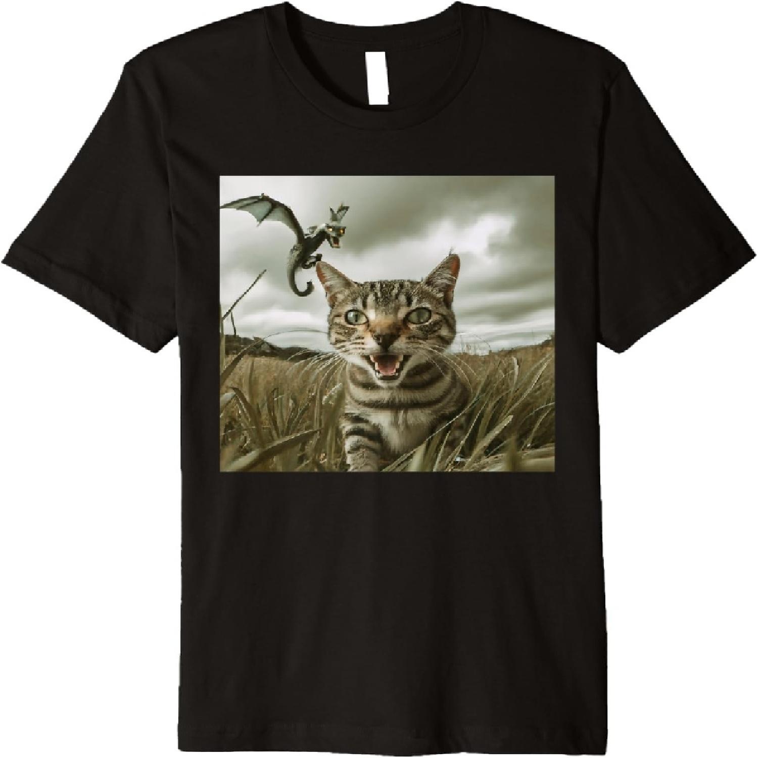 

Cat Selfie With Dragon Funny Vintage Retro Classic Photo Premium T-Shirt(1) XXXXXL різнокольоровий