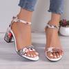 Woman’s Sandals 2026 New Summer Elegant Designer Sandal Female Fashion Comfortable Medium Block High Heels Women Shoes Plus Size