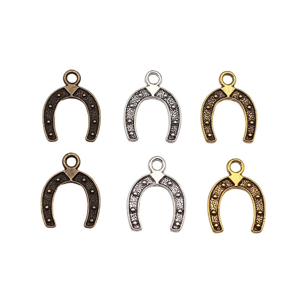 Vintage Horseshoe Charms Alloy Metal Pendants For DIY Jewelry Lucky Themed Accessories