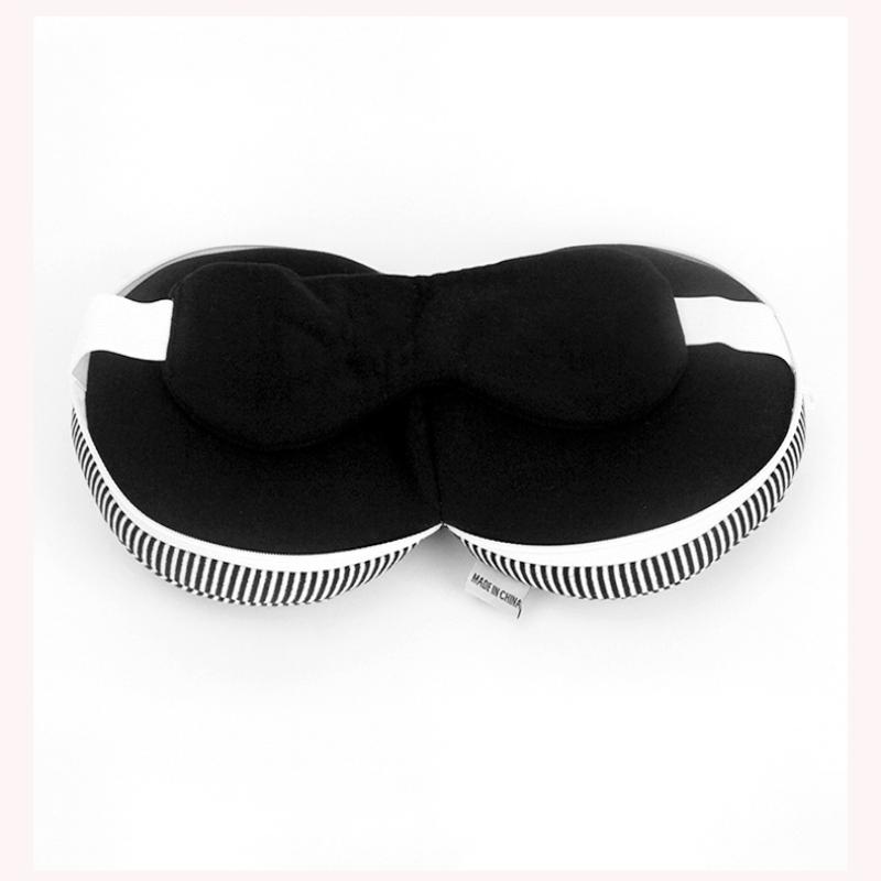 Portable 2 In 1 Neck Pillow Multifun Sleeping Mask Travel Eye Cover Flight Leg Rest Airplane Office Napping Sleeping Pillow