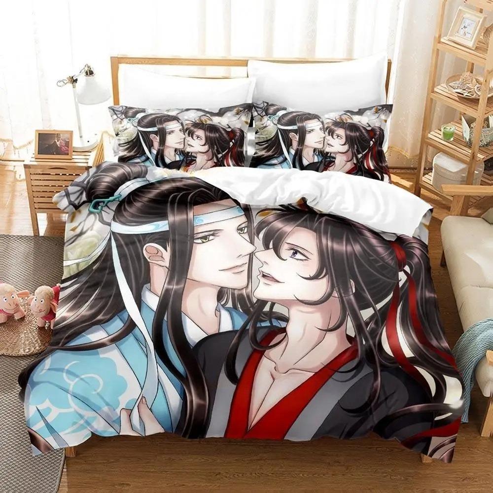 3D Print Mo Dao Zu Shi Wei Ying and Lan Zhan Bedding Set Anime three-piece set Adult Kid Bedroom Duvetcover Sets