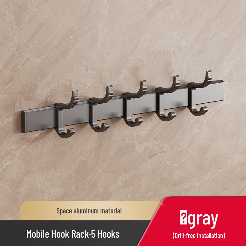 Aluminum Foldable Punch-Free Bathroom Towel Rack & Storage Hanger Set