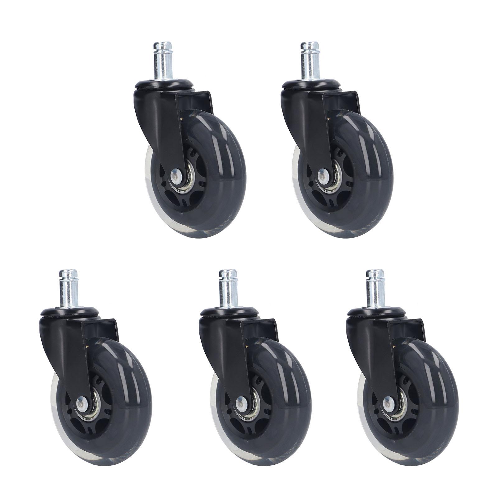 

5 Pcs Chair Rotate Wheel 3in 360 Degree Noise Free Scratch Resistant Straight Chair Caster for Office
