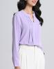 SPRING SEAON Long Sleeve Chiffon Blouse with Tucked Loose Plus Sizes Suitable for Size M Women's V-Neck Detail, Fit, Available, Suits, Office,