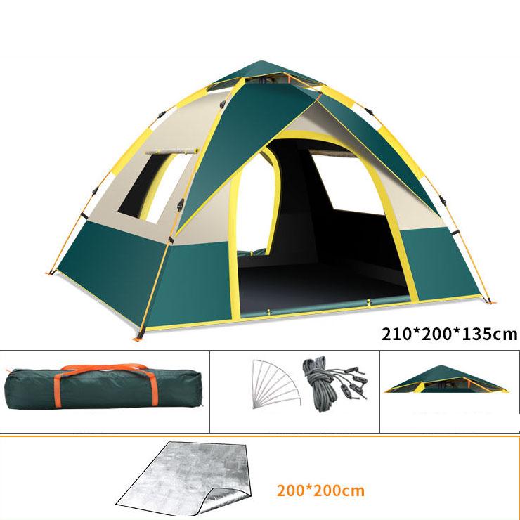 3-4 Person Outdoor Rainproof Tent Ultralight Waterproof Windproof Anti UV Backpacking Hiking Family Folding Camping Shelter