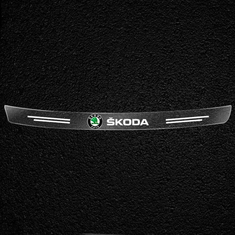 VMAD6 Car Threshold Protector Transparent Decorative Badge 3D Sticker For Skoda Octavia Superb Rapid Kodiaq Karoq Fabia Kamiq Roomster