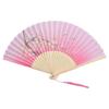 2Pcs Florals Folding Hand Fan Handheld Folding Fan with Flower Pattern Fabric Folding Fan for Wedding Dancing Party