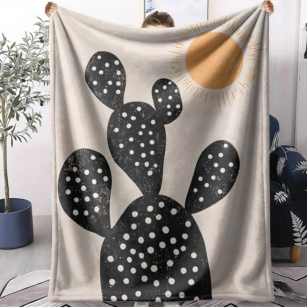 Cactus Throw Soft Flannel AC Blanket Lightweight Summer Nap Throw Cozy Blanket for Sofa Bed Travel Home