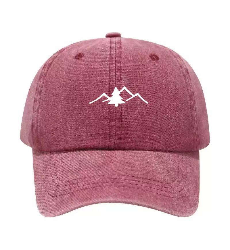 Tree Printed Washed Cotton Adjustable Baseball Cap Classic Snapback Dad Hat Breathable Golf Fishing Outdoor Sun Cap