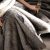 Luxury Faux Fox Fur Blanket: Thick, Warm Raschel Cover for Autumn/Winter, Perfect for Sofa or Air Conditioning Use.