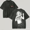 Zara Larsson for Fan Gift Washed T-shirt Men Women Harajuku Oversized Unisex Short Sleeve Streetwear High Quality Couples