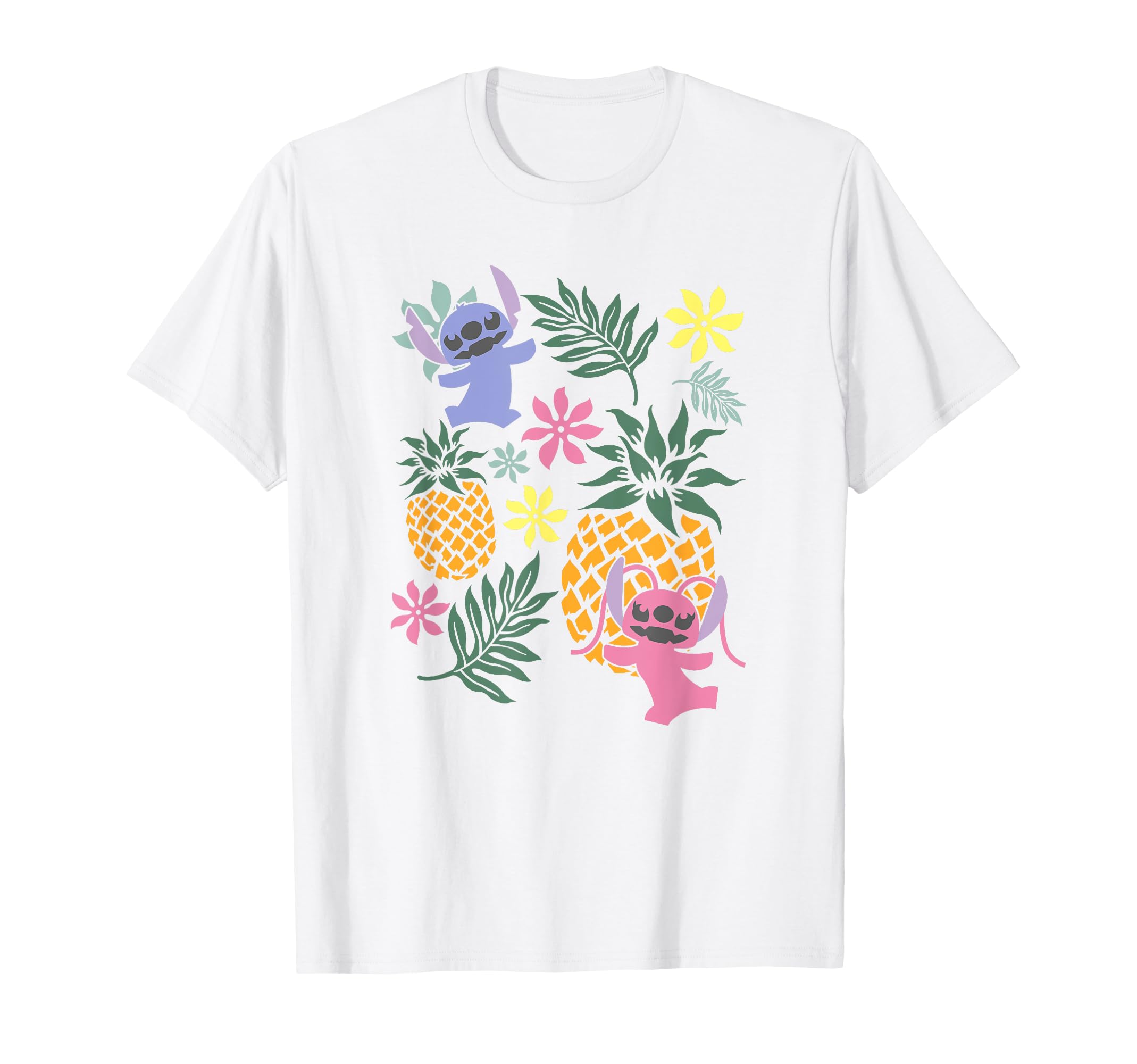 

Disney Lilo Stitch Angel Stitch Collage Simple Icon & & T-Shirt белый