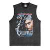 Canotta Senza Maniche Tupac Grafica Retro High Street Cotone Pesante