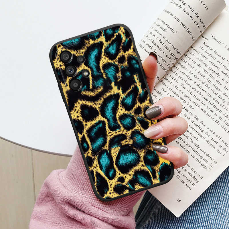 Leopard Case For Samsung Galaxy A53 A12 5G M12 F12 A22 A22S A32 A52 A52S A06 A73 A23 A33 A13 A04S Cover Shockproof Soft Fundas